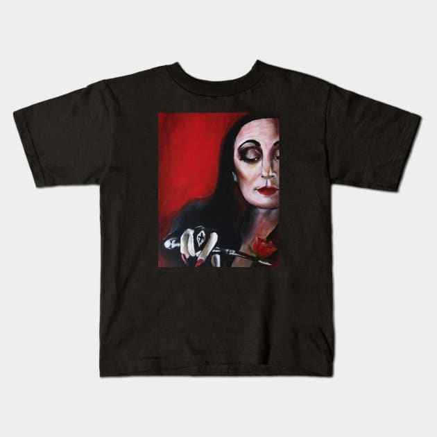 Morticia Addams Kids T-Shirt by ckrickett